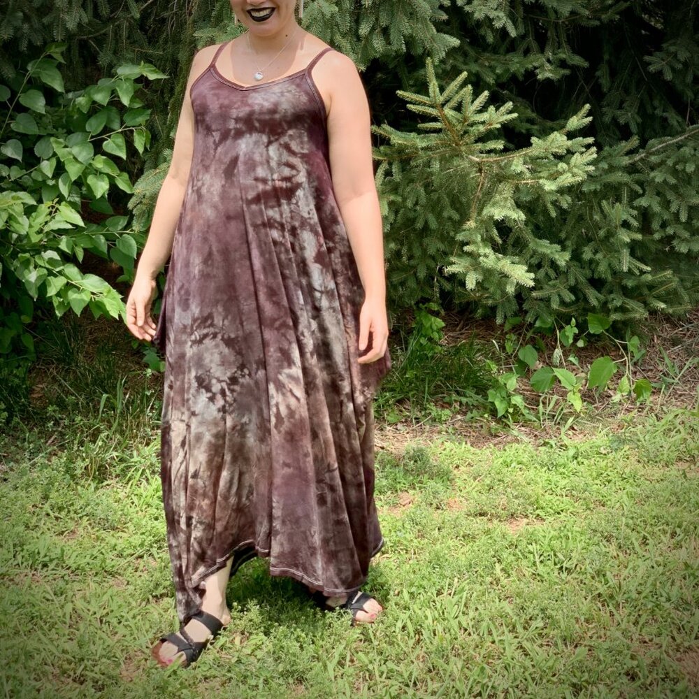 Tie Dye Gray and Black Maxi Dress - Picture 11 of 13